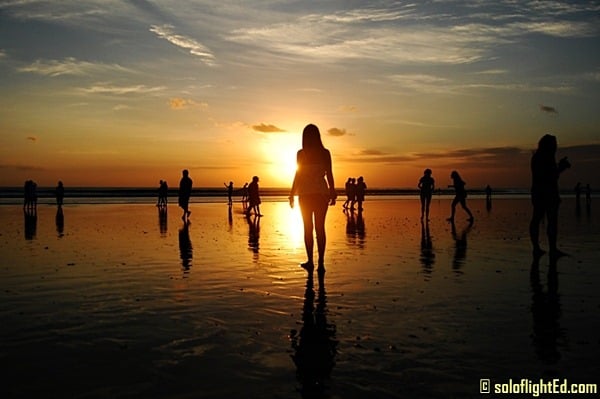 at Kuta Beach in Bali, Indonesia | soloflightEd